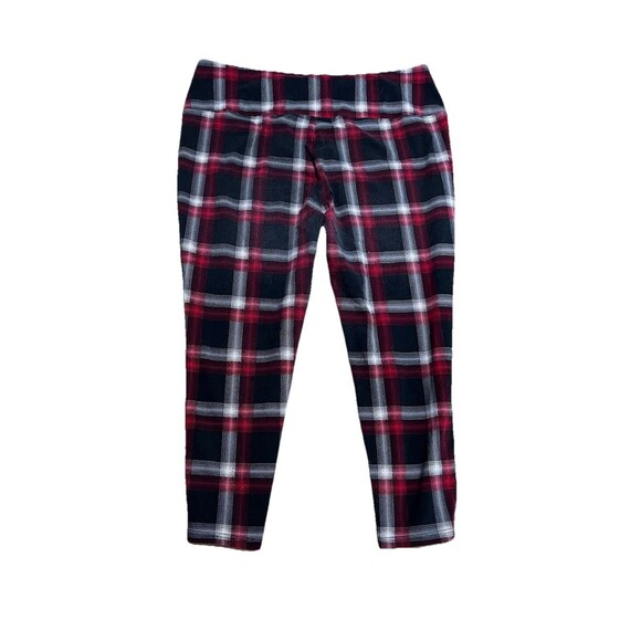 Intro Love the Fit Leggings Plus Size 3X Red Black Plaid Tummy Control Cropped - Picture 5 of 5